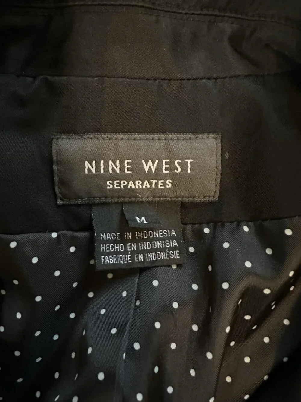 Nine West Black Trench Coat Womens M Lightweight Car Jacket Classic Career